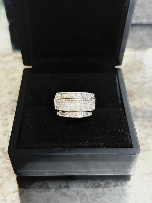 1.8ct Baguette Cut Natural Diamond Cluster Ring (L)