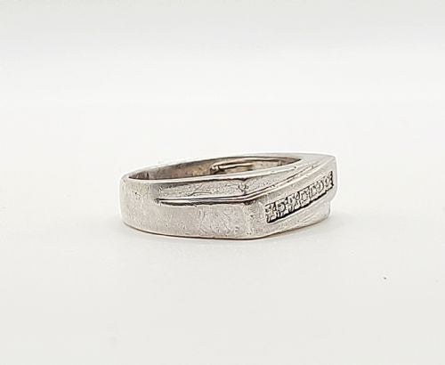 Vintage Silver & Diamond Signet Ring (X1/2)