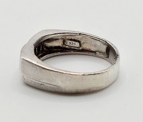 Vintage Silver & Diamond Signet Ring (X1/2)