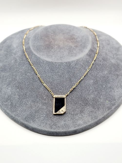Christian Dior Gold Plated Black Stone Necklace