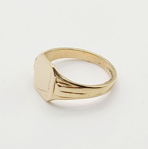 Art-Deco 9ct Gold Signet Ring (T1/2)