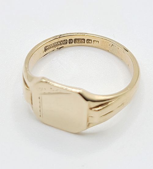 Art-Deco 9ct Gold Signet Ring (T1/2)