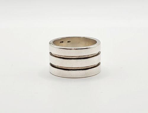 Heavy Gucci 925 Silver Wide Band Ring (W1/2)