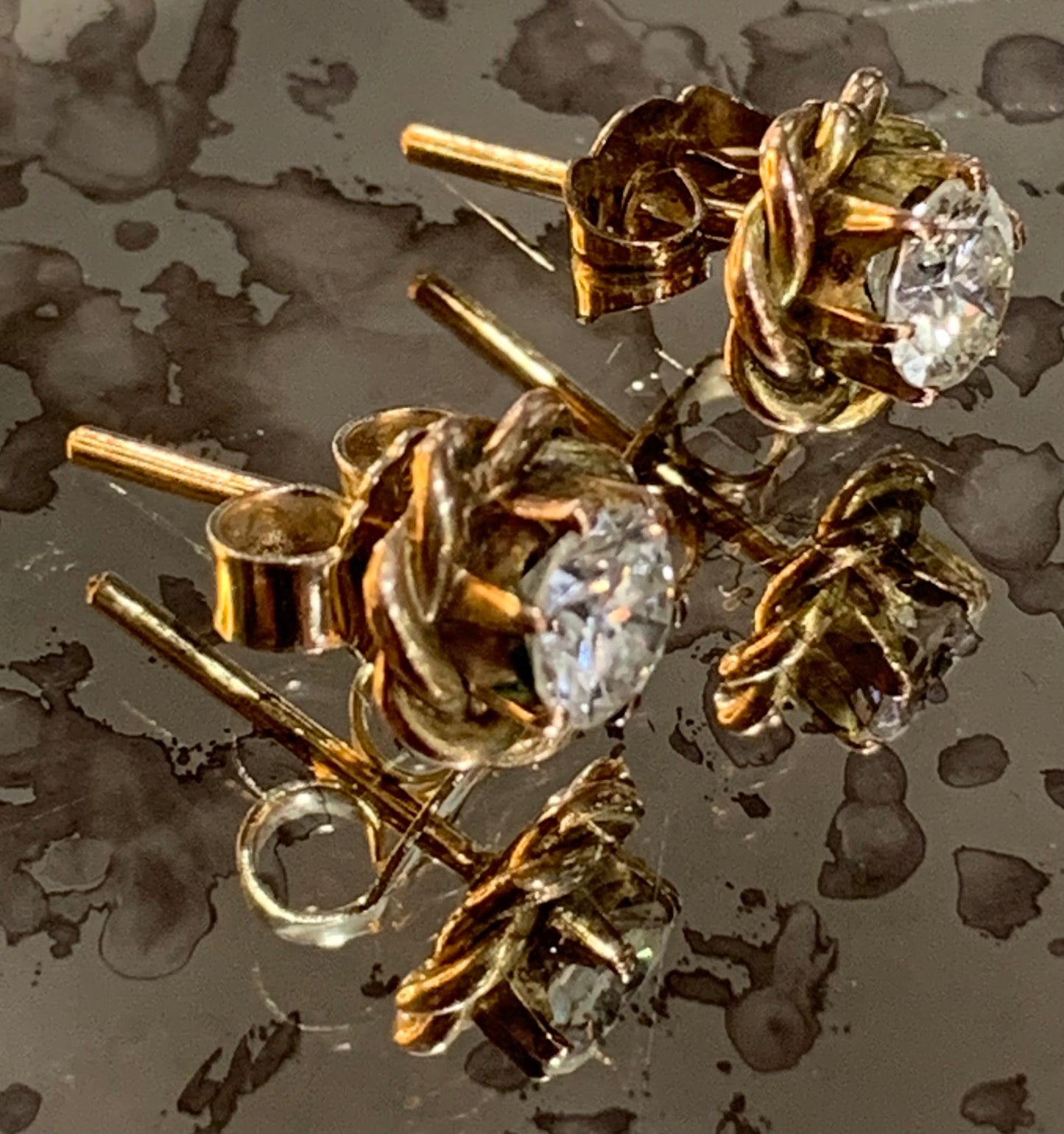 Victorian Diamond (approx 1.2ct) 9ct Gold Stud Earrings