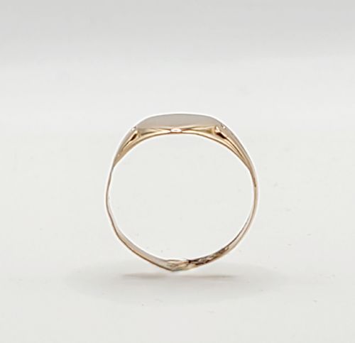 Edwardian Art Deco Men's Rose Gold Sheild Crest Signet Ring (R1/2)
