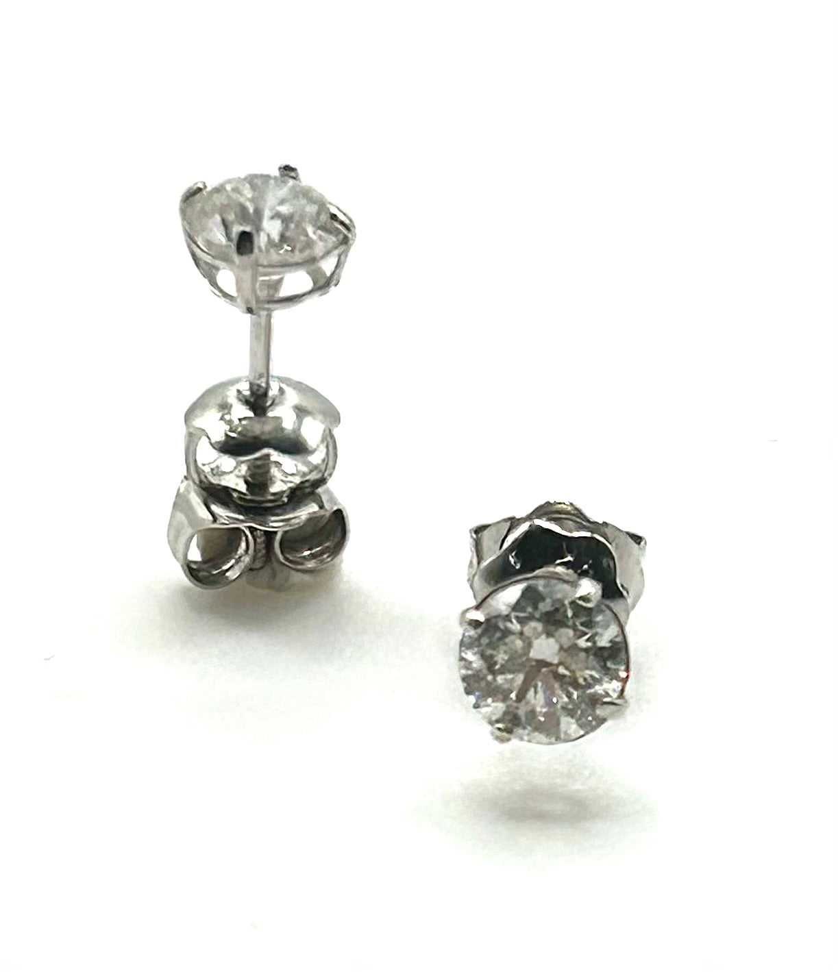 Diamond Solitaire 18ct White Gold Stud Earrings