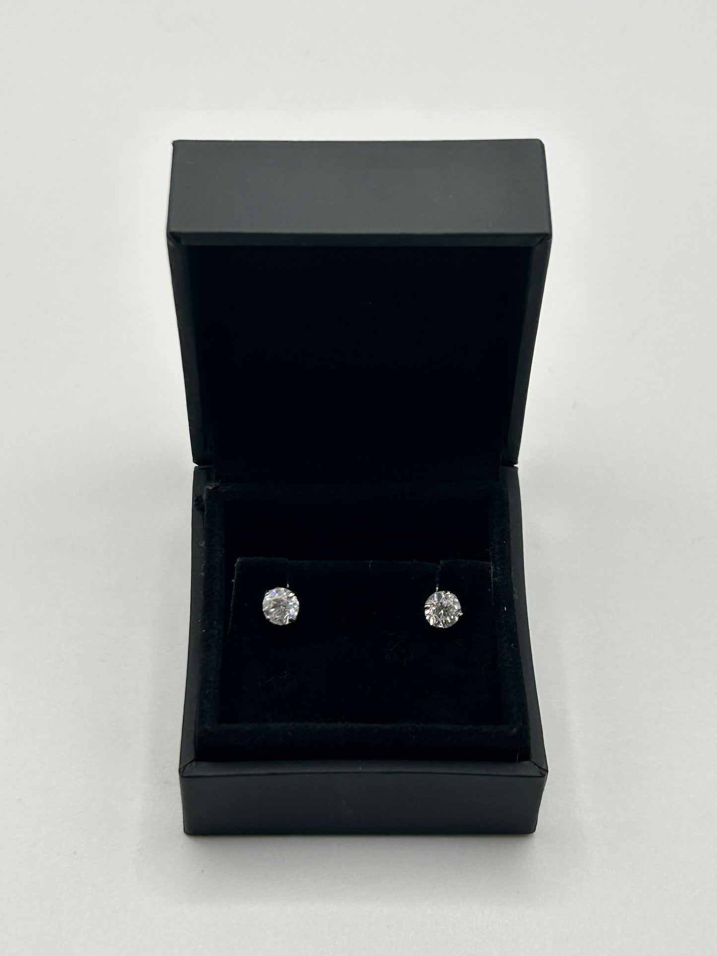 Diamond Solitaire 18ct White Gold Stud Earrings