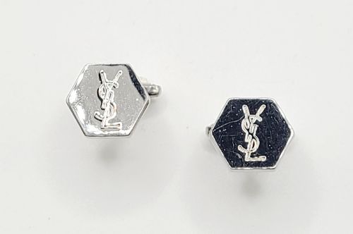 Yves Saint Laurent Hexagonal Monogrammed T-Bar Cufflinks