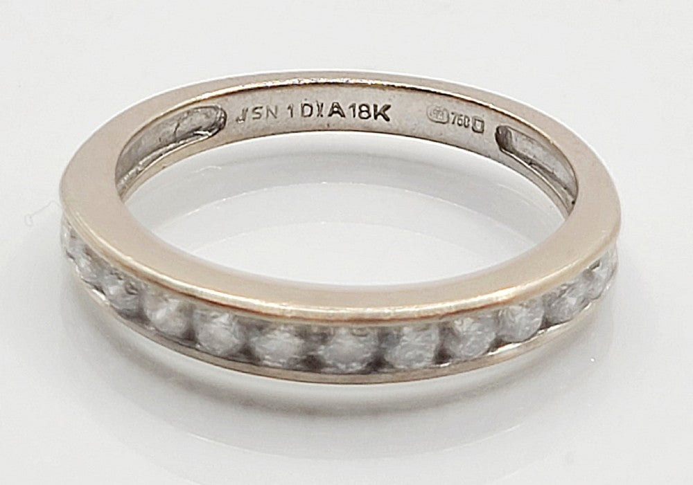 Diamond Half Eternity 18ct Gold Ring - Size I (=Indigo)