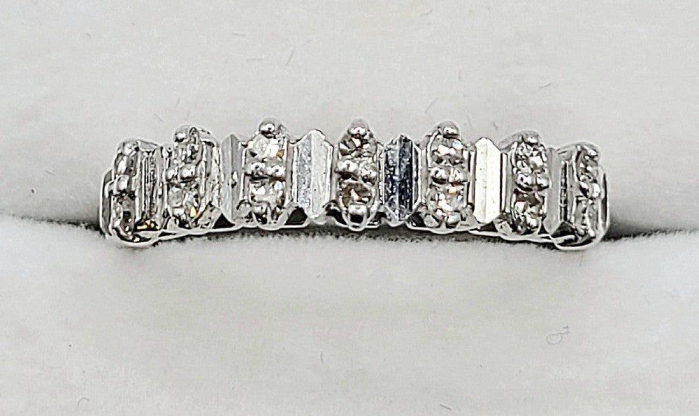 18ct White Gold Diamond Half Eternity Ring (N1/2)