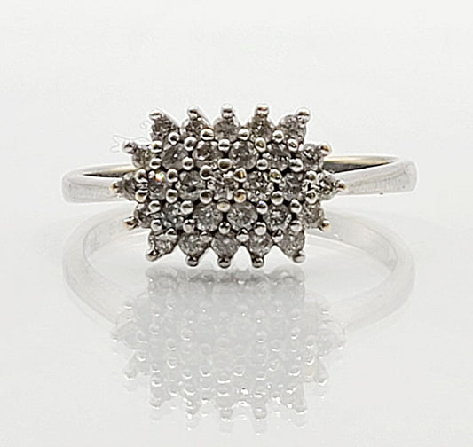 Diamond 0.5ct 9ct White Gold Cluster Ring (T)