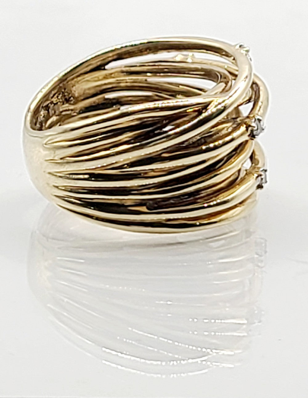 Modernist 9ct Gold Swirl Ring (O)