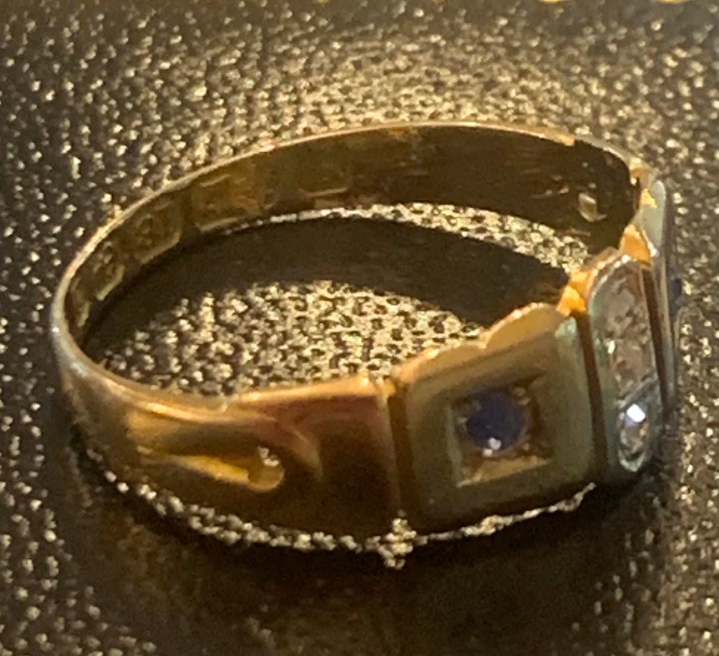 Victorian Sapphire & Diamond 18ct Gold Ring - Size M