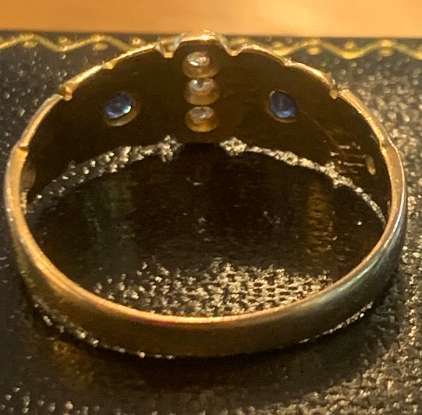 Victorian Sapphire & Diamond 18ct Gold Ring - Size M