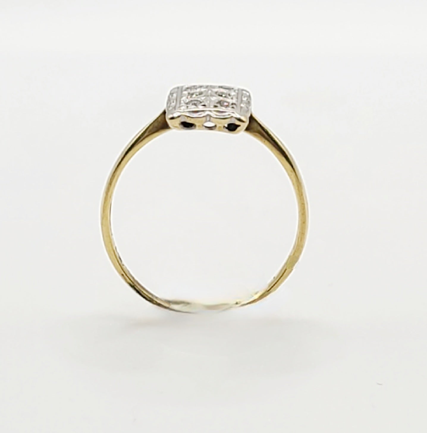 1920s Art Deco Platinum Diamond 18ct Gold Panel Ring