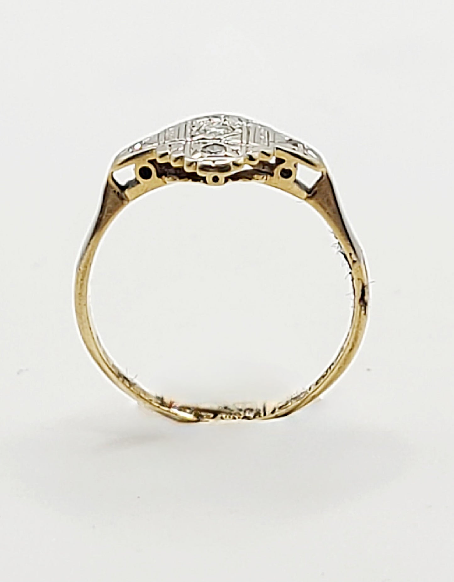 Art Deco Diamond, 18ct Gold & Platinum Ring (M)