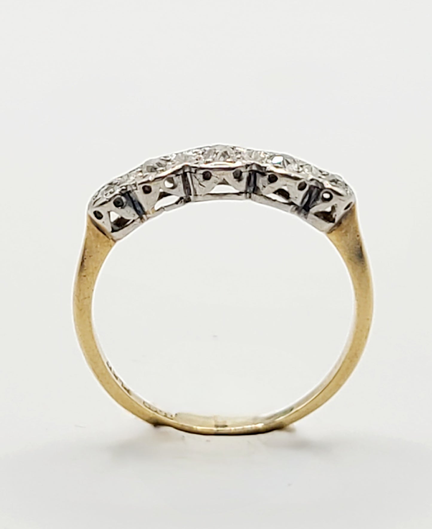 Art Deco 5 Stone Diamond 18ct Gold & Platinum Ring