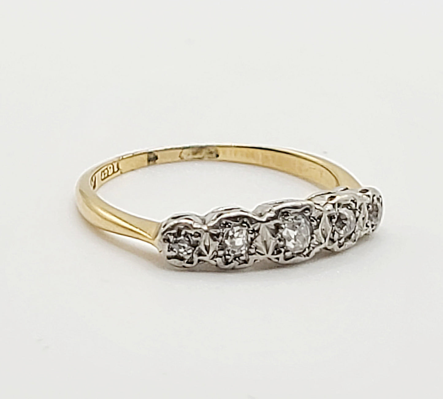 Art Deco 5 Stone Diamond 18ct Gold & Platinum Ring