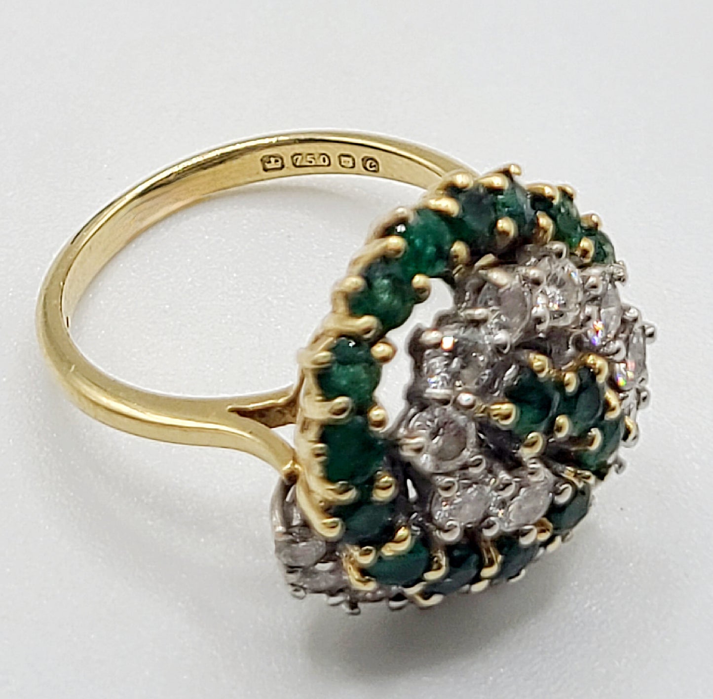 Emerald & Diamond (approx 2cts) ‘Infinity’ swirl 18ct Gold