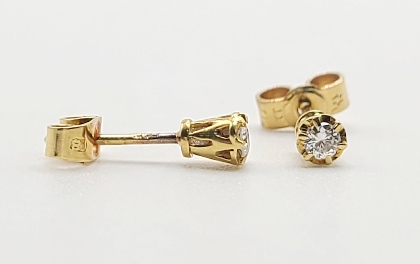 Diamond Stud 9ct Gold Earrings
