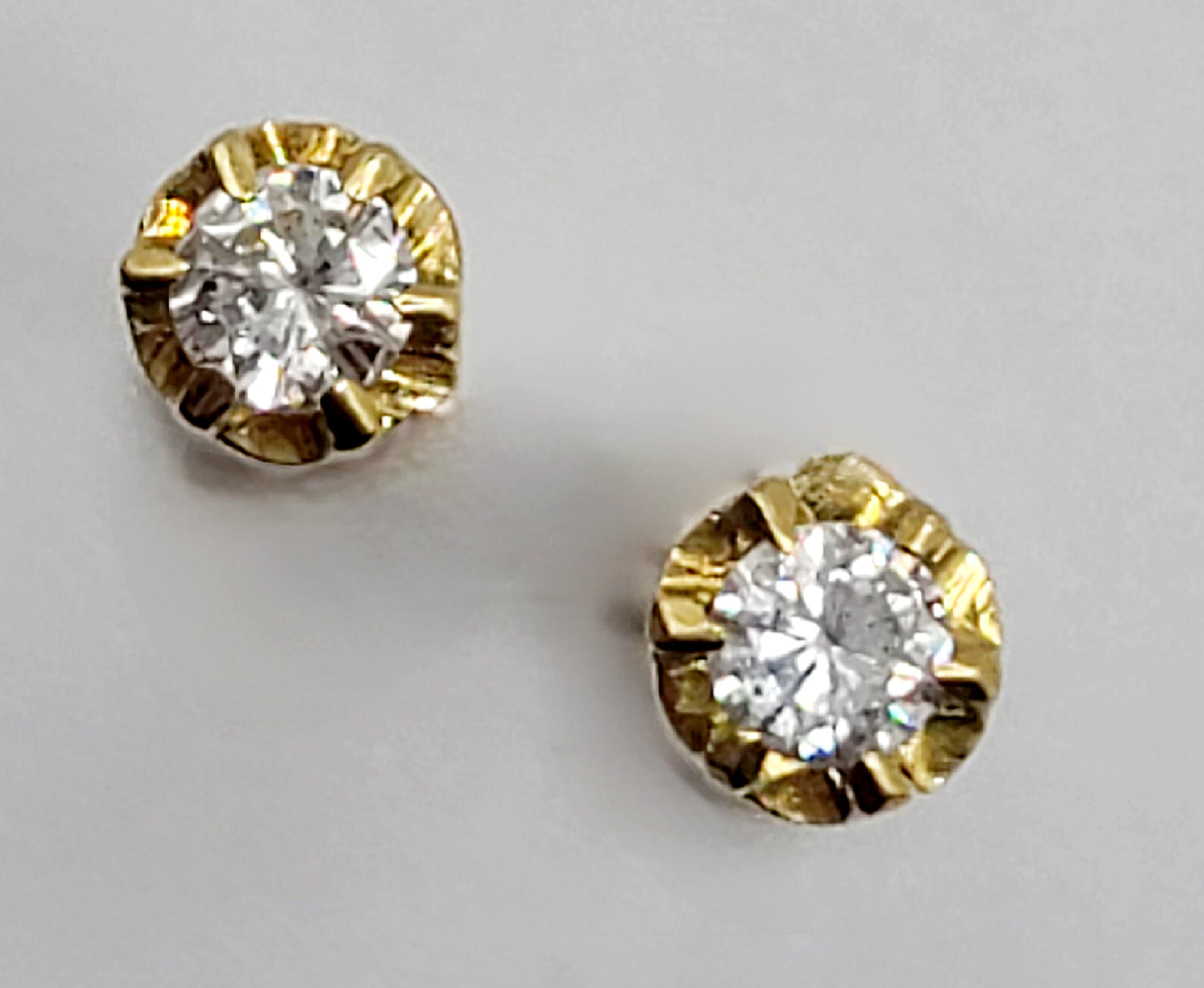 Diamond Stud 9ct Gold Earrings