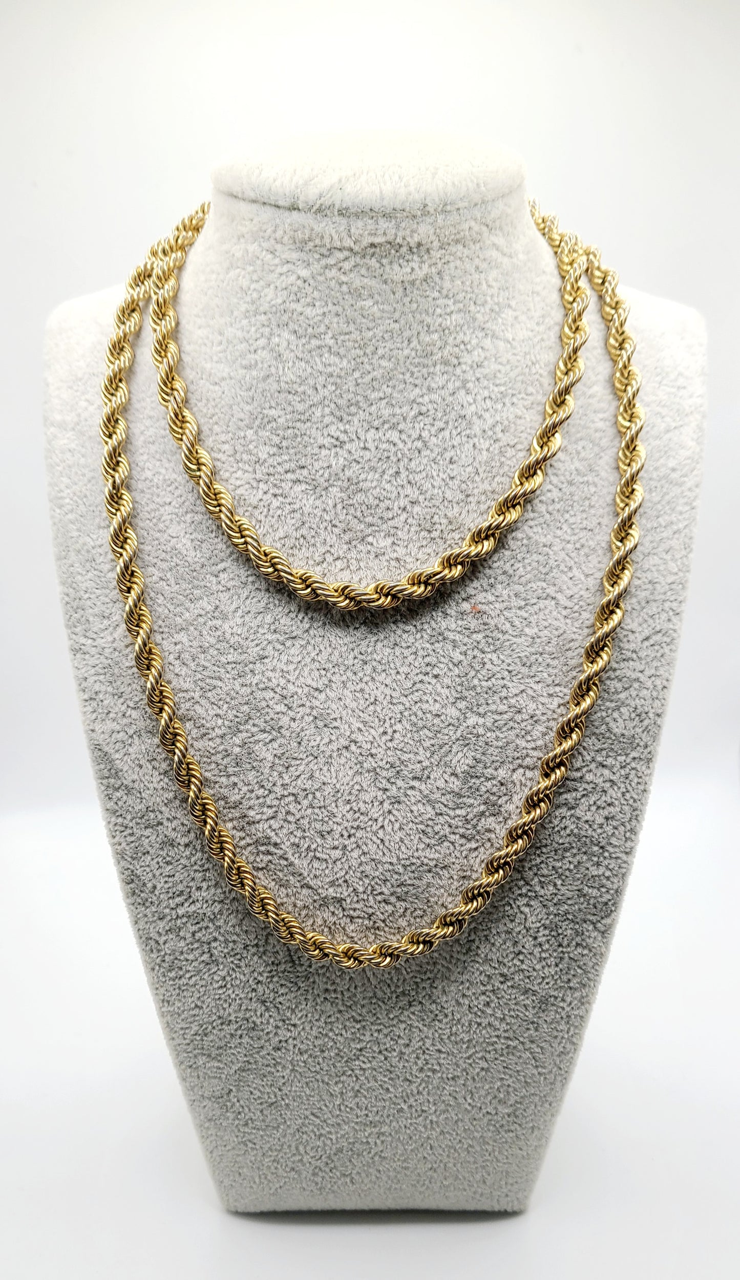 Dior Gold Tone Heavy Rope Chain Necklace 28"