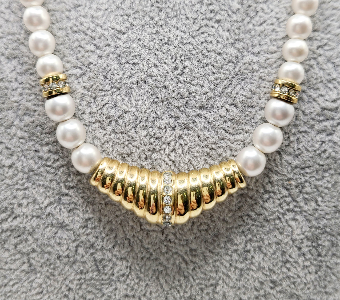 Signed Christian Dior Faux Pearl Single Strand Necklace