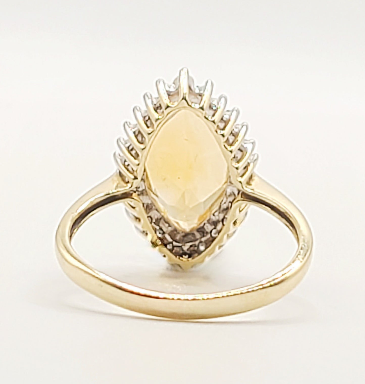 Citrine & Diamond 9ct Gold Cluster Ring