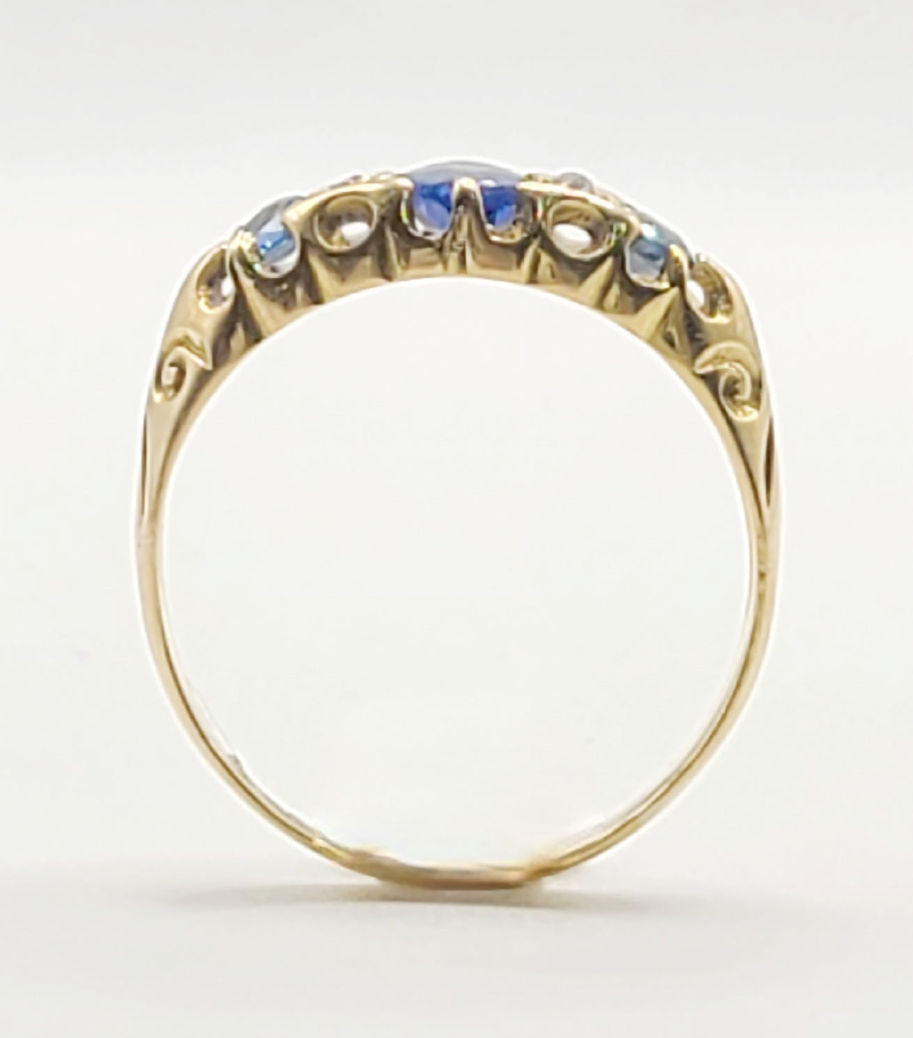 Sapphire & Diamond Edwardian 18ct. Gold Ring, Chester1910