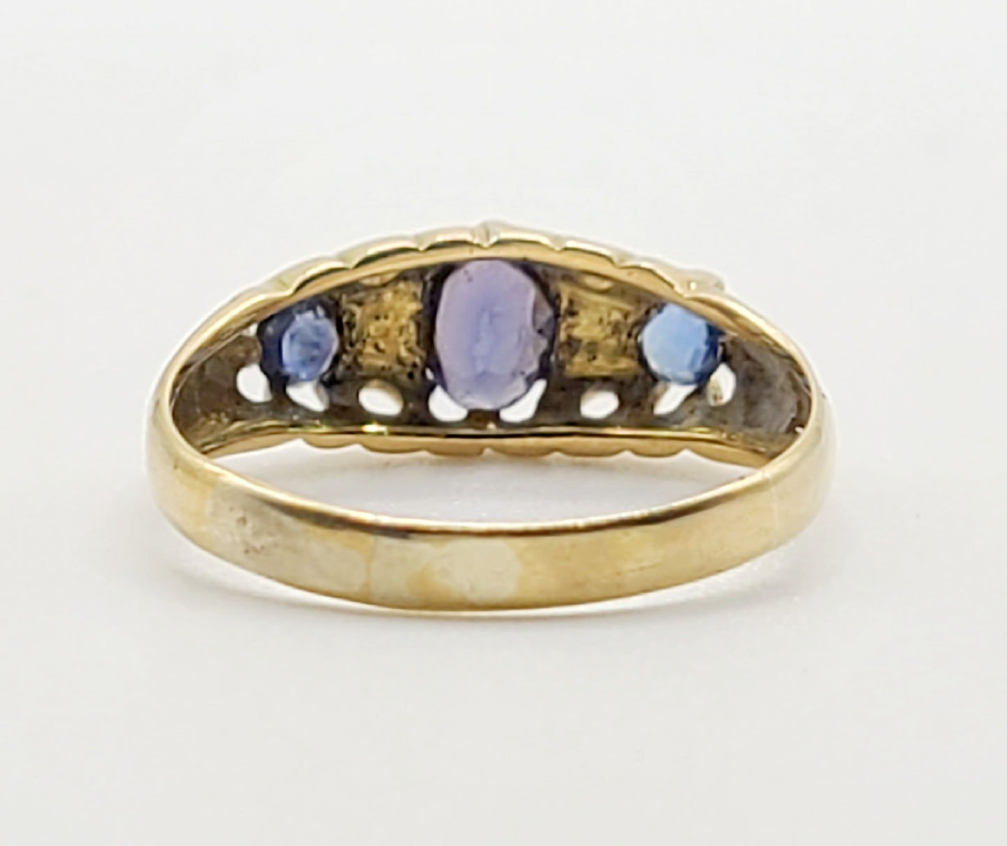 Sapphire & Diamond Edwardian 18ct. Gold Ring, Chester1910