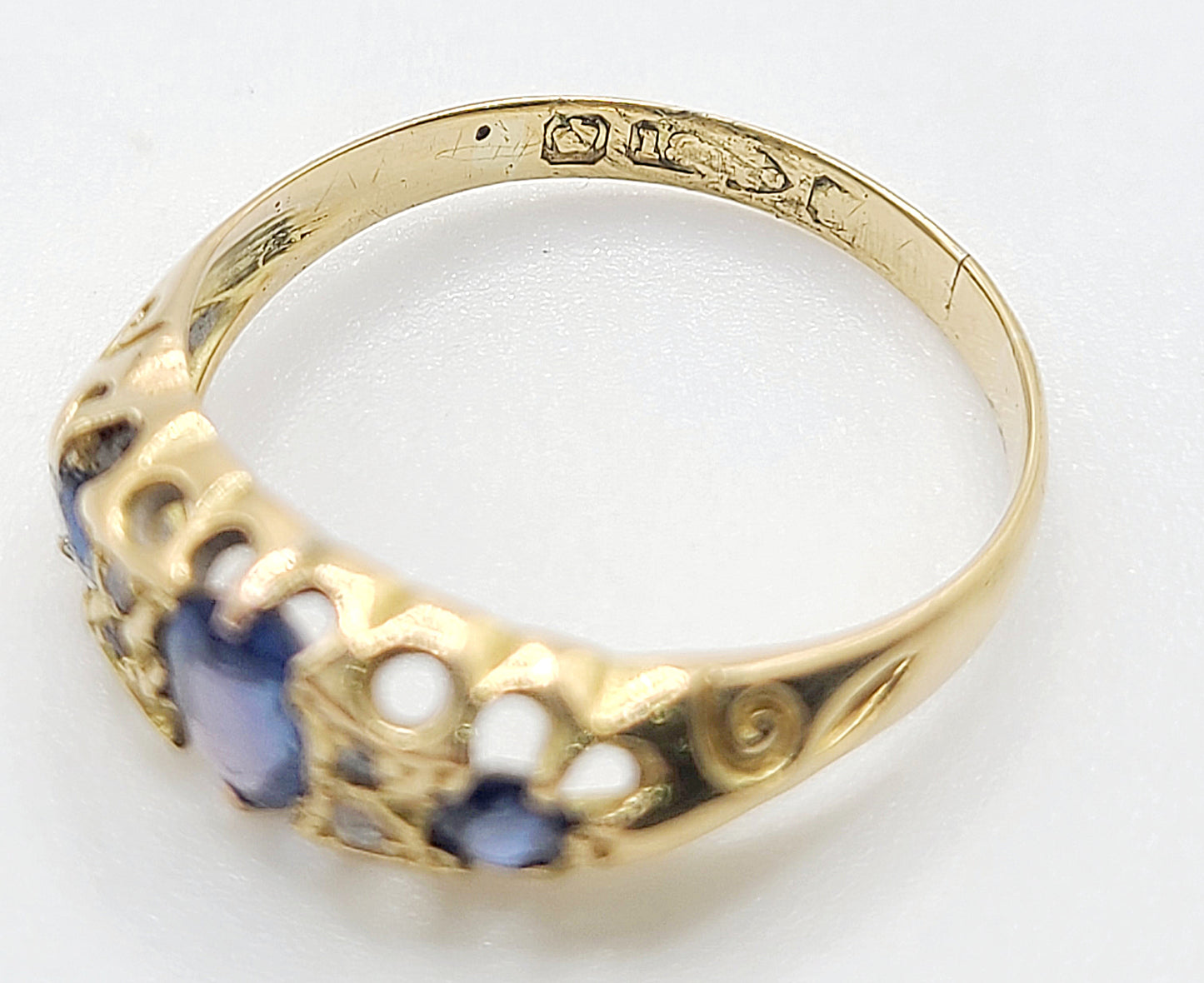 Sapphire & Diamond Edwardian 18ct. Gold Ring, Chester1910