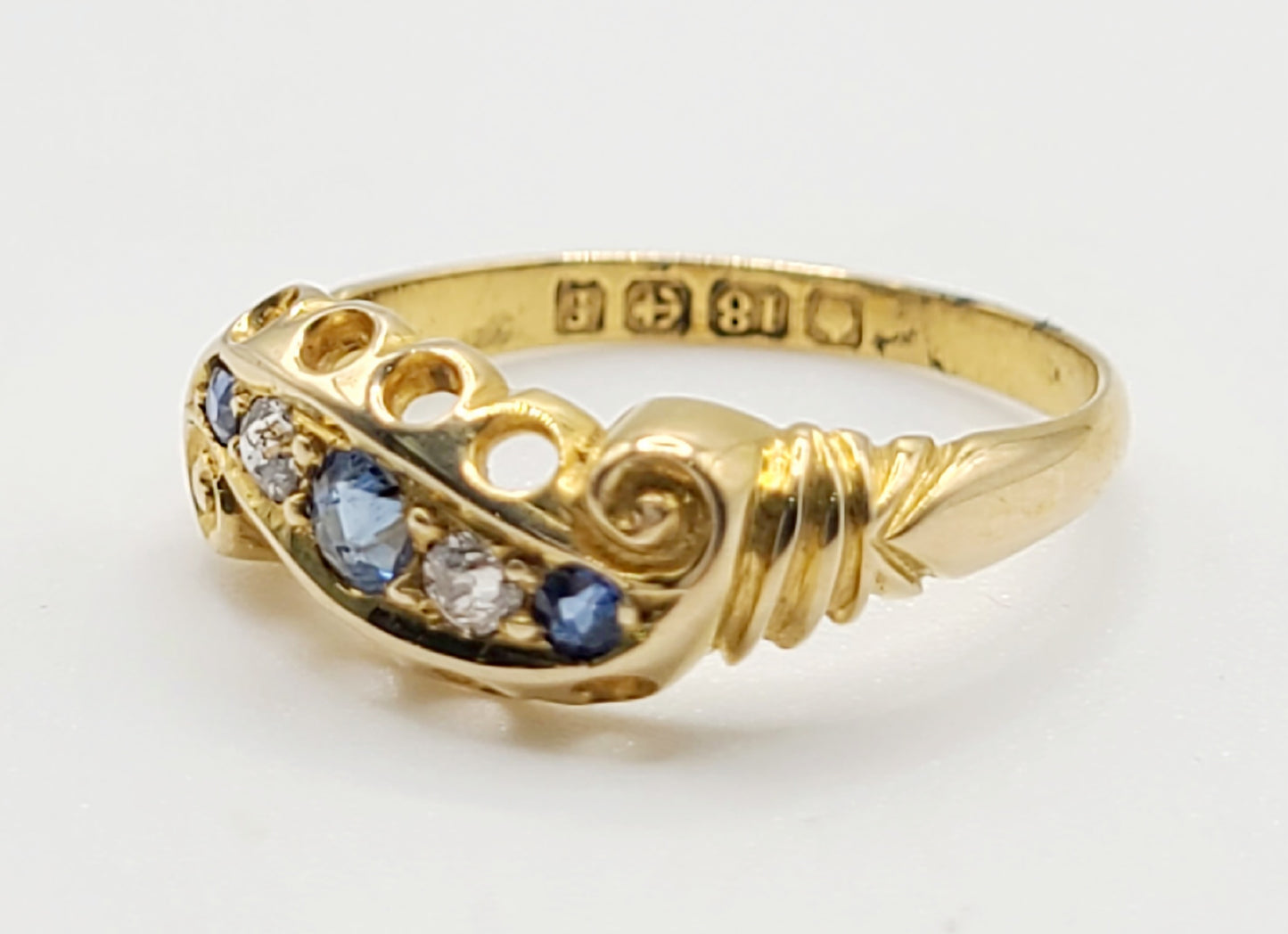 Edwardian Sapphire & Diamond 18ct Gold Ring