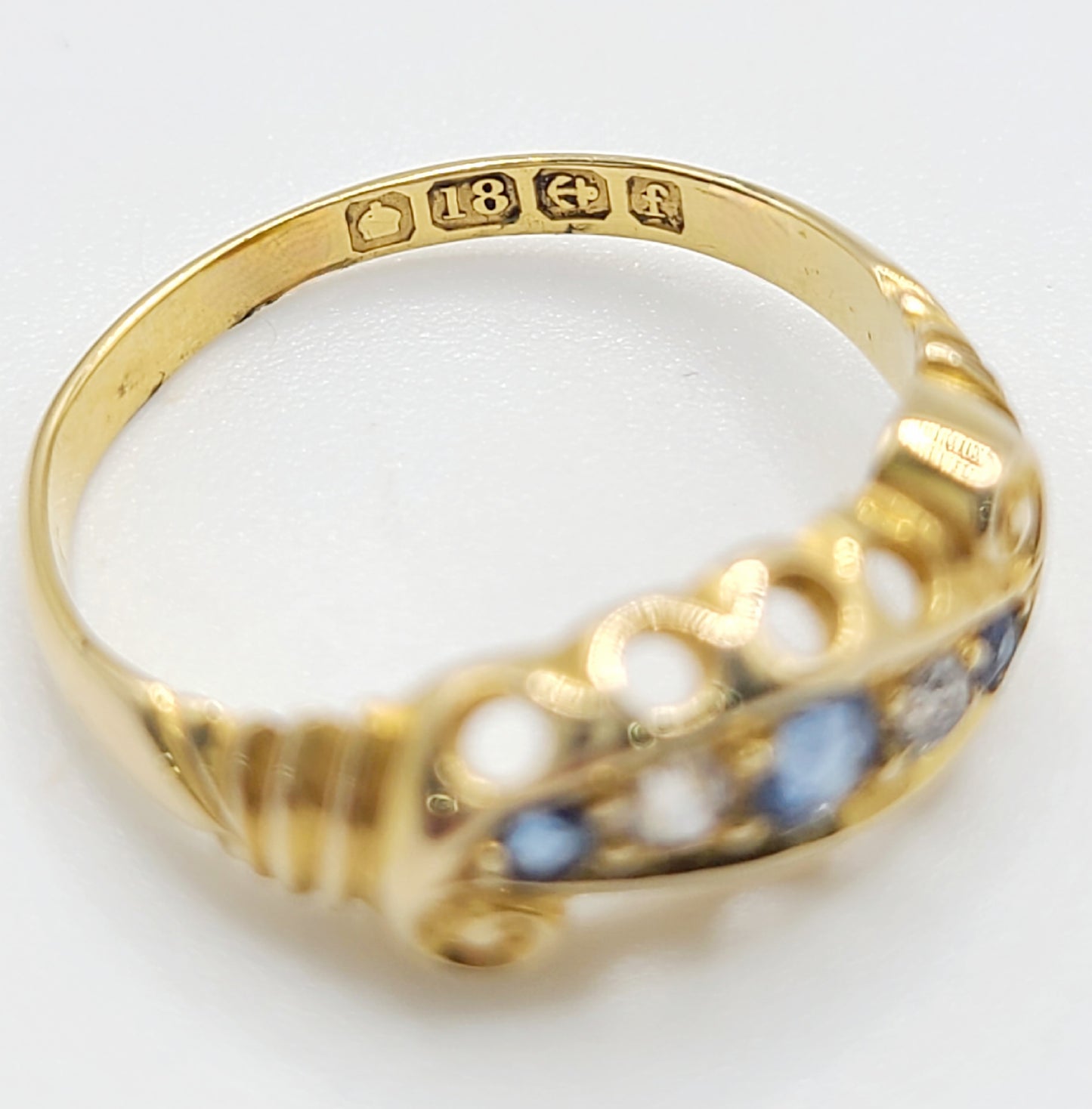 Edwardian Sapphire & Diamond 18ct Gold Ring