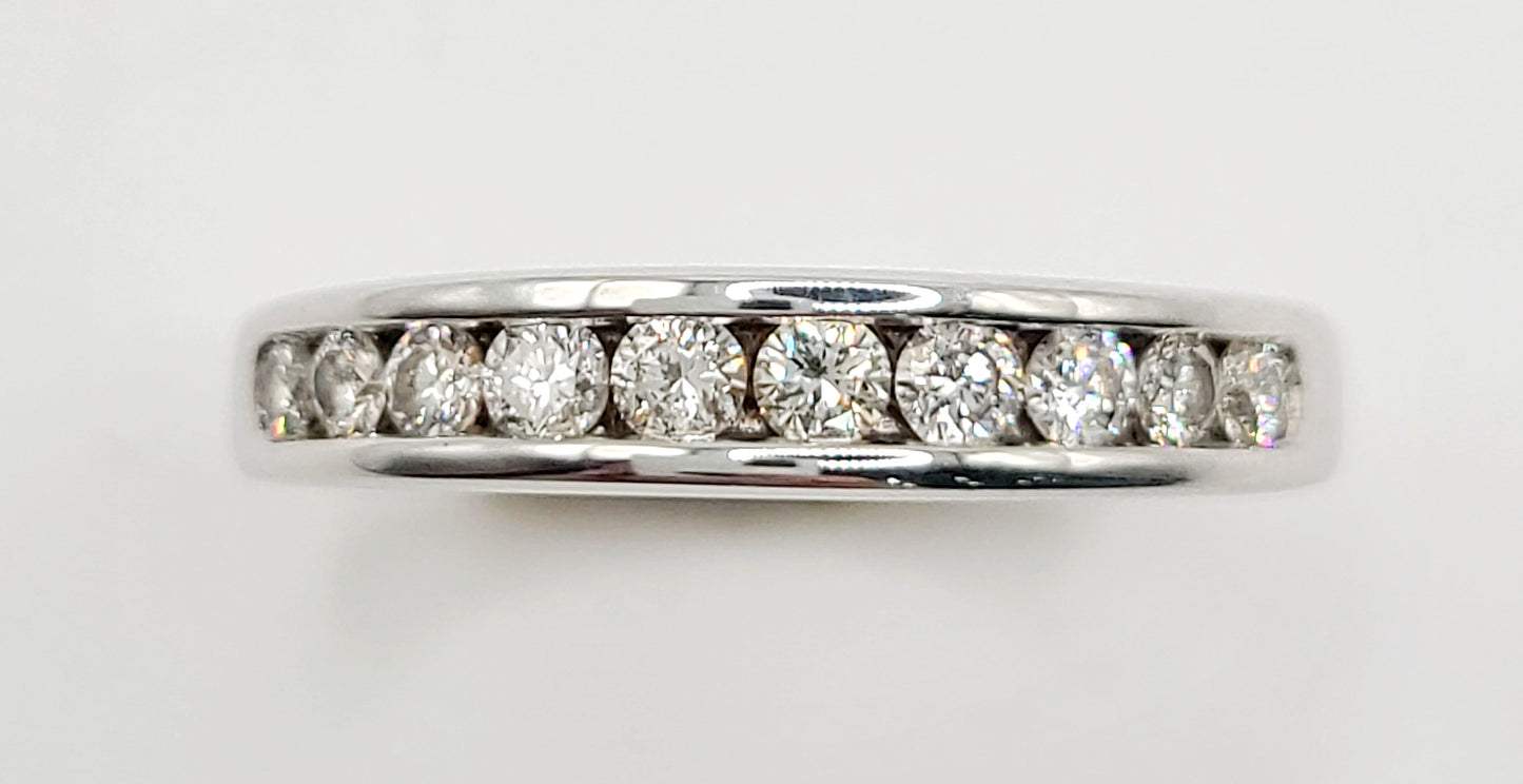 9ct White Gold & Diamond Half Eternity Ring