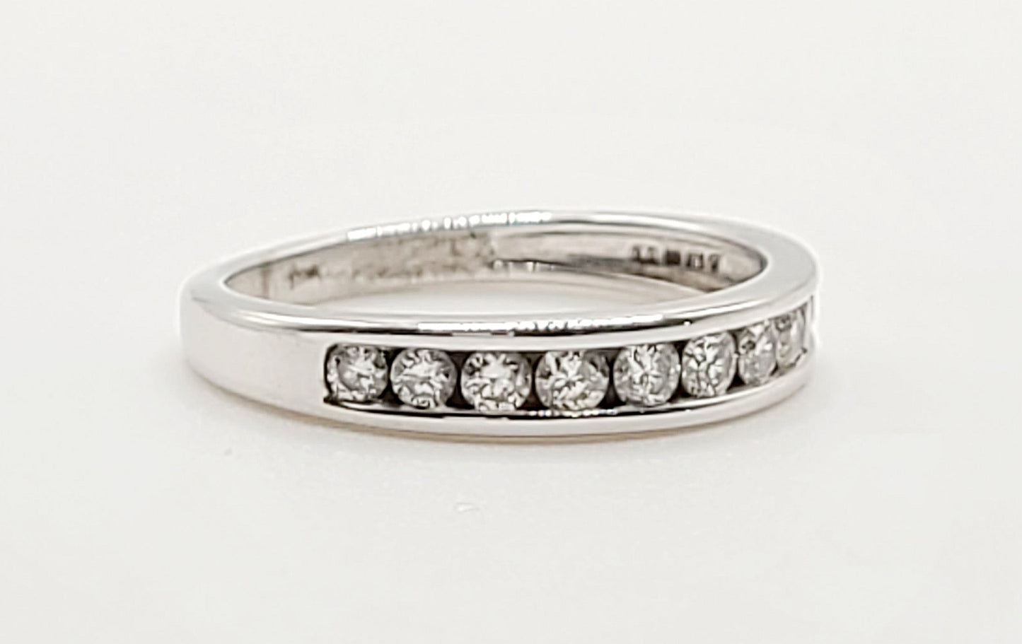 9ct White Gold & Diamond Half Eternity Ring