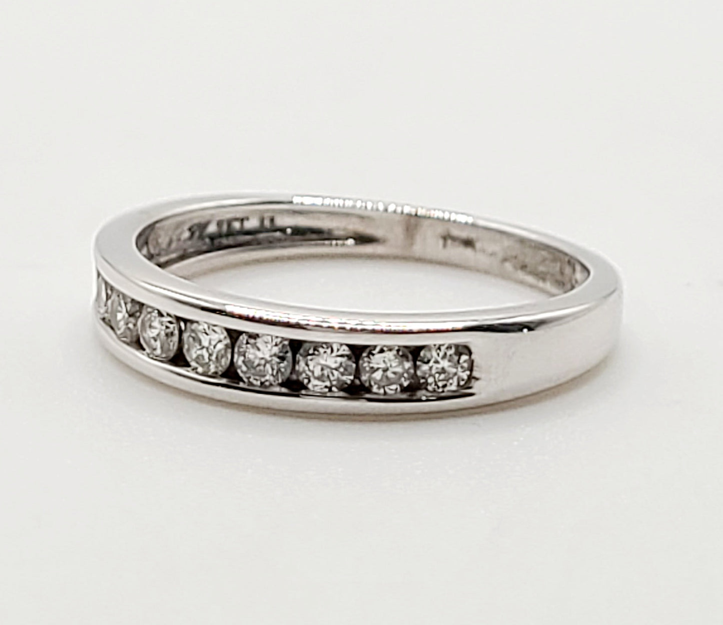 9ct White Gold & Diamond Half Eternity Ring