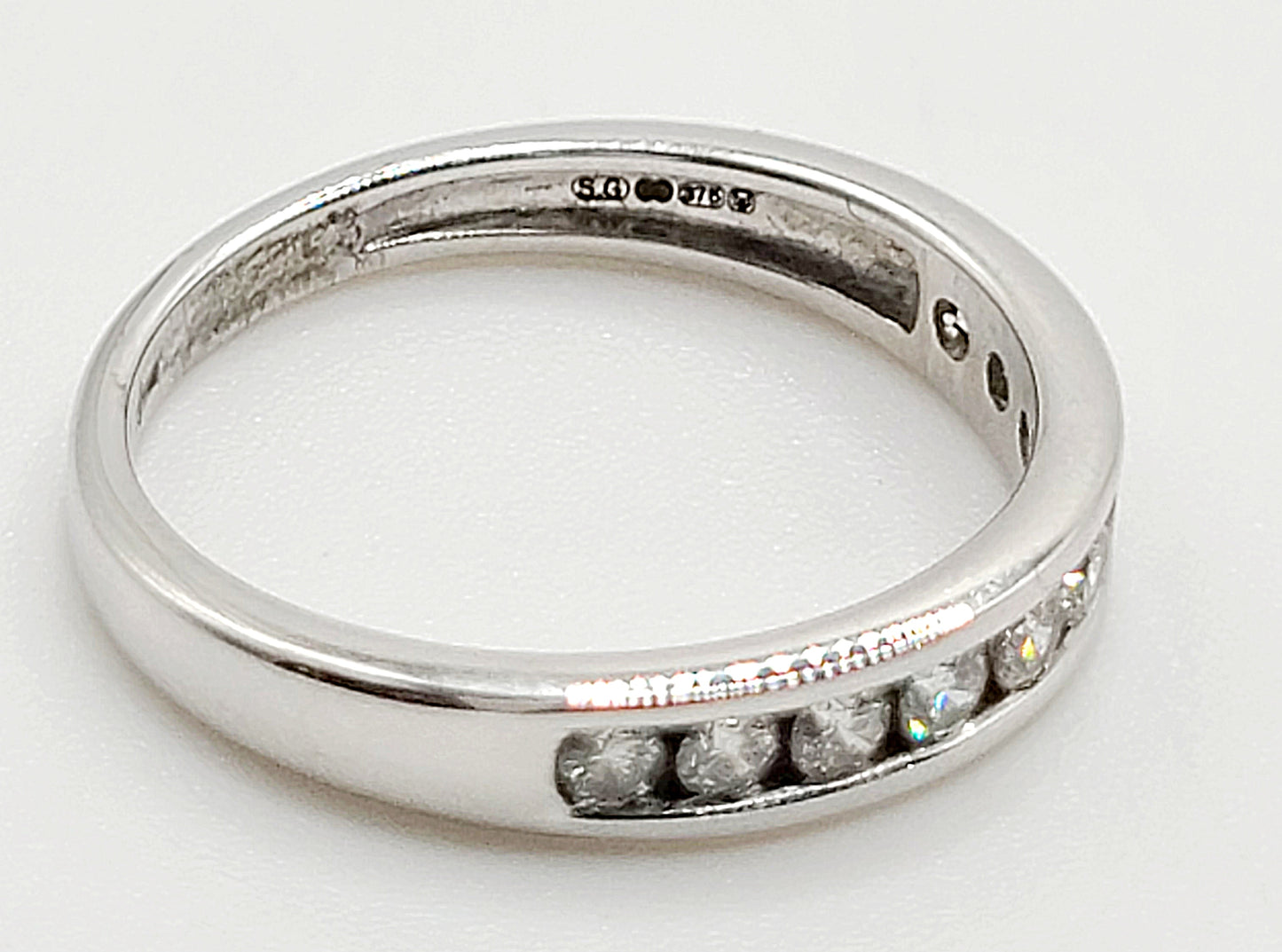 9ct White Gold & Diamond Half Eternity Ring