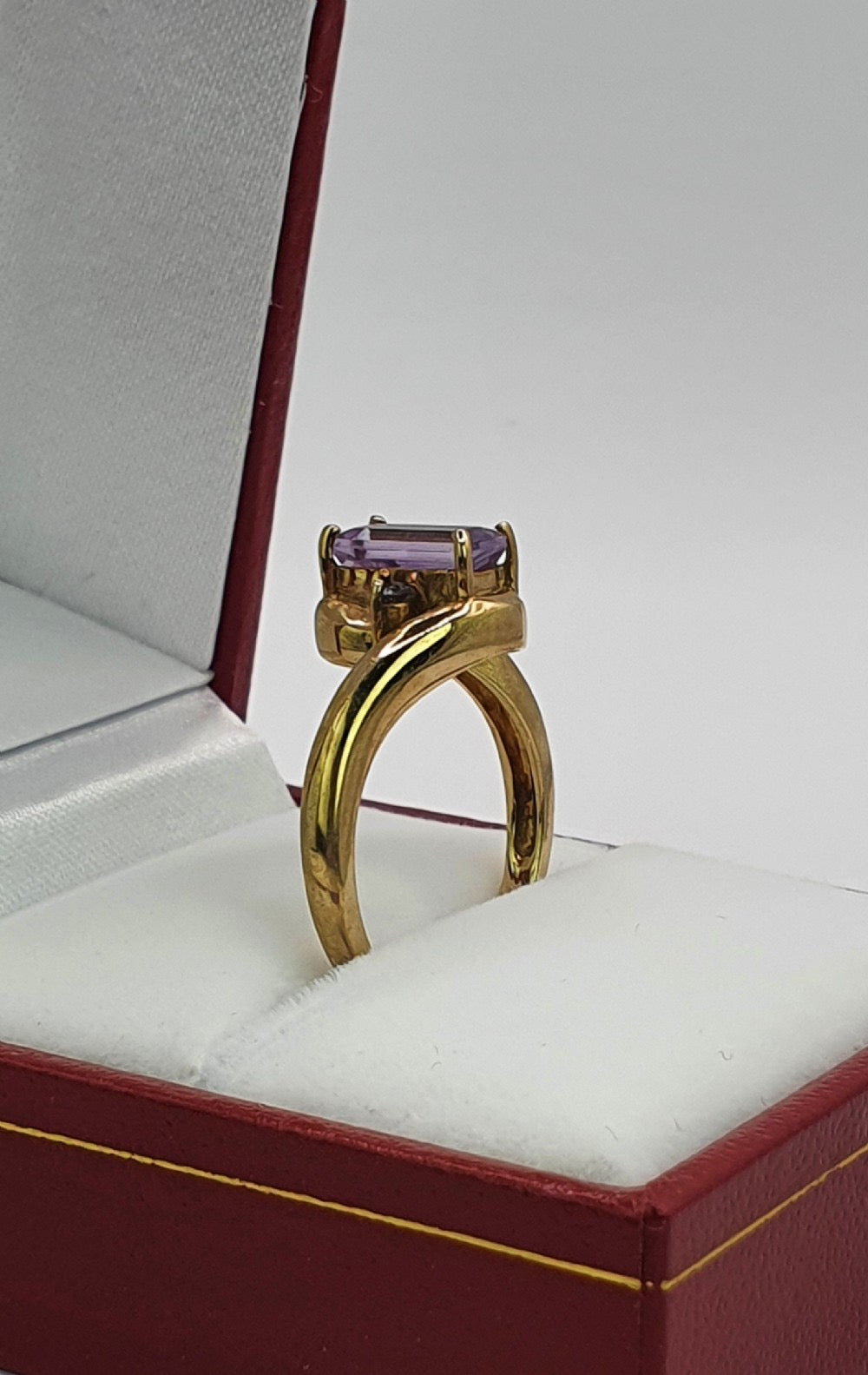Baguette Cut Amethyst on 9ct Gold Ring
