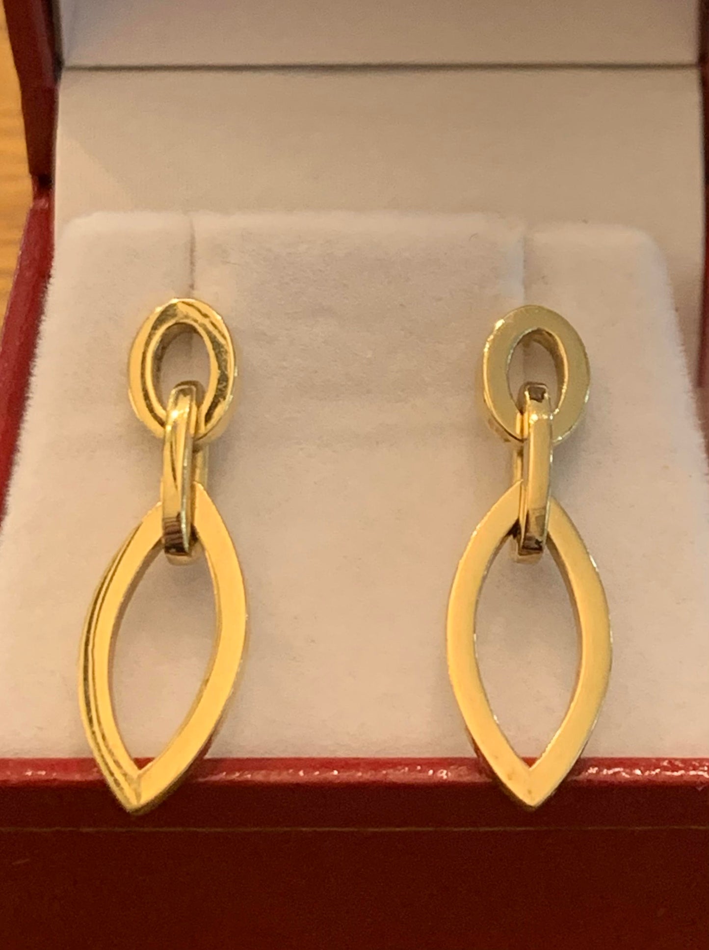 Pair of 9ct Gold Link Drop Earrings