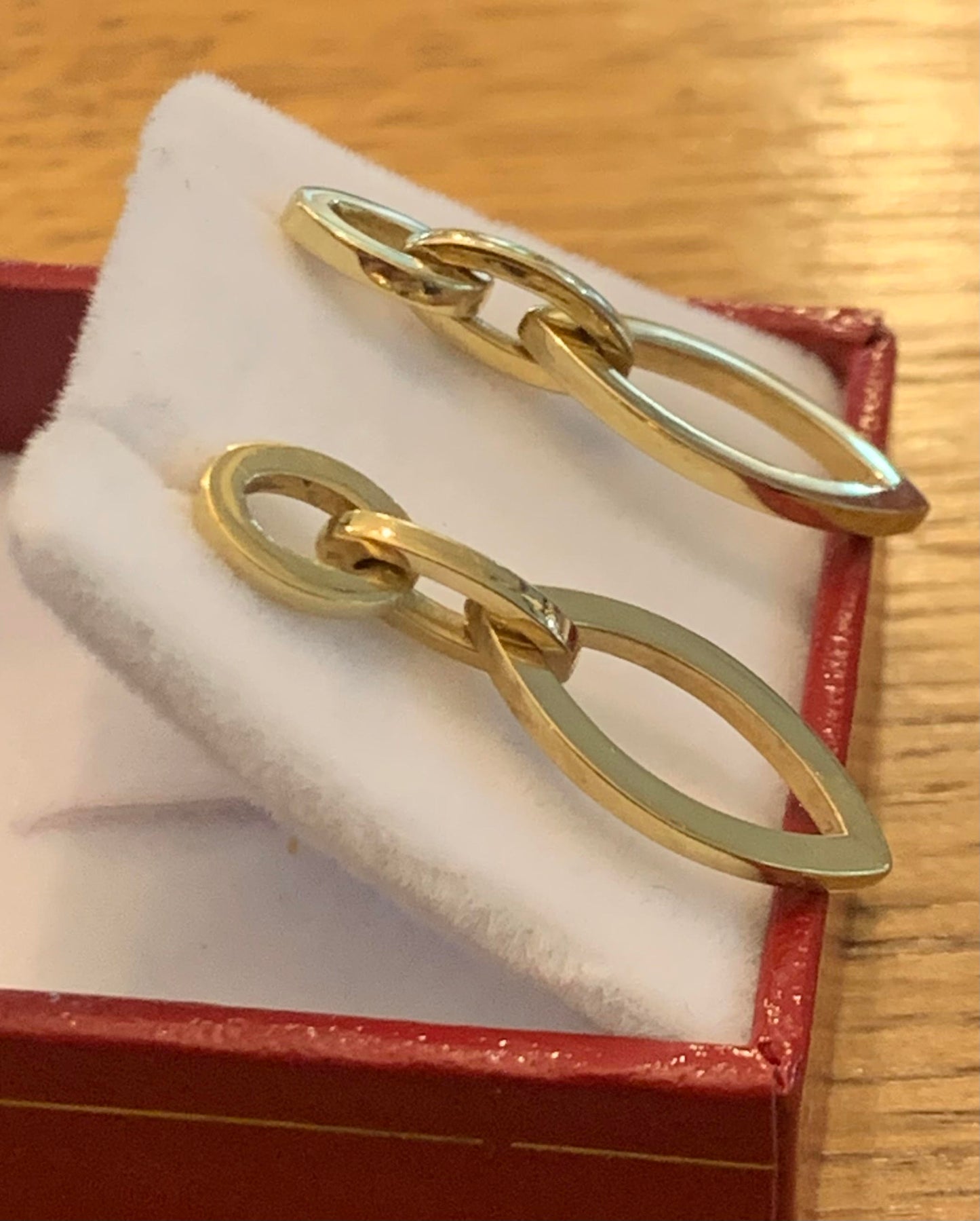 Pair of 9ct Gold Link Drop Earrings
