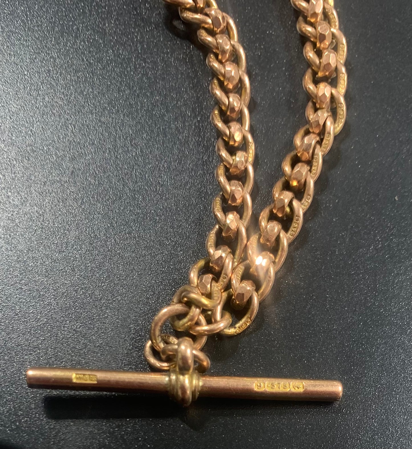 Antique Albert Chain 9ct Gold (all links hallmarked)
