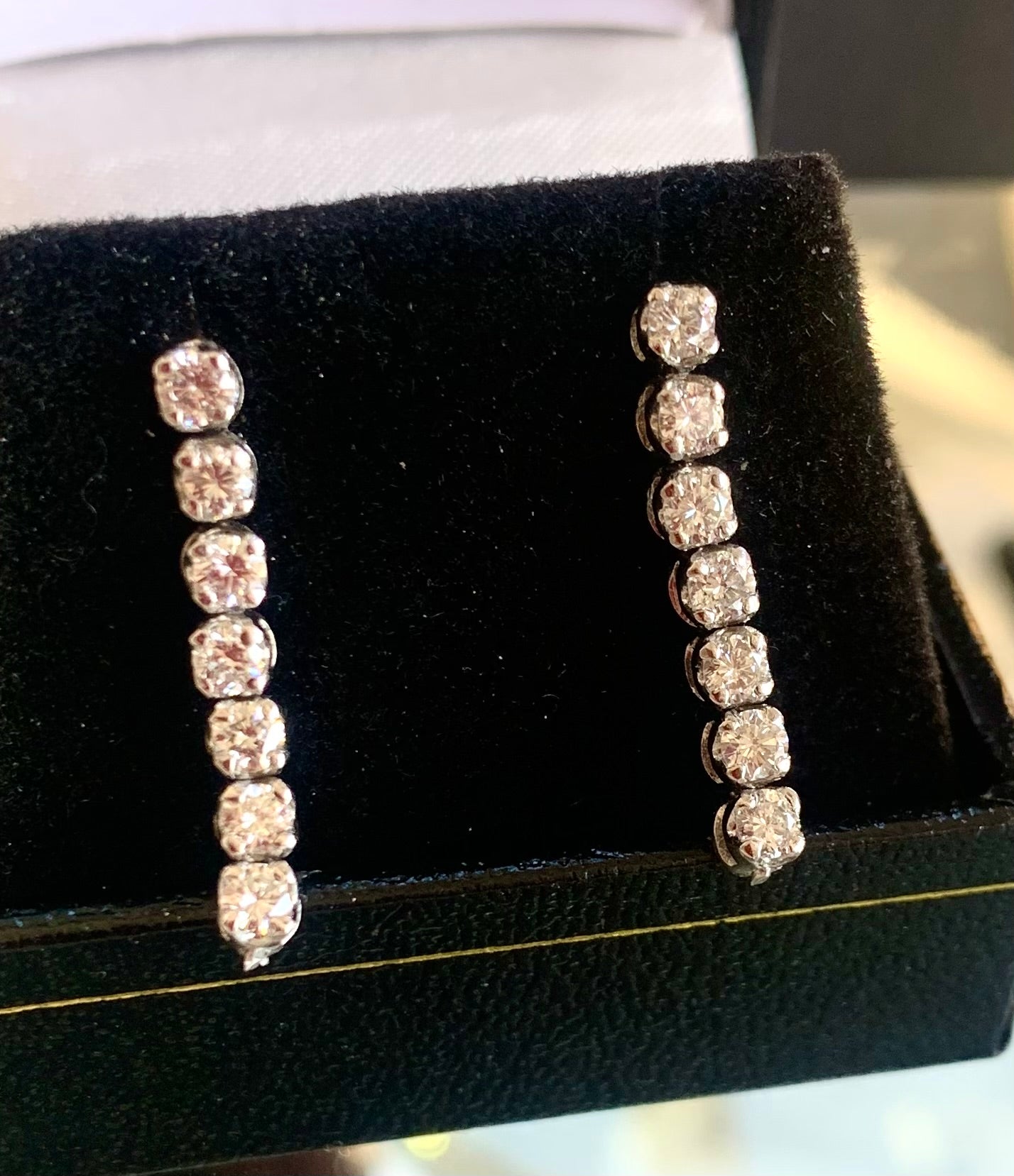 Exceptional Diamond Drop Earrings 18ct White Gold