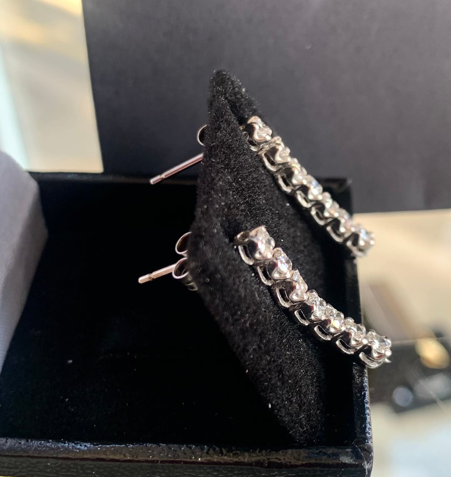 Exceptional Diamond Drop Earrings 18ct White Gold