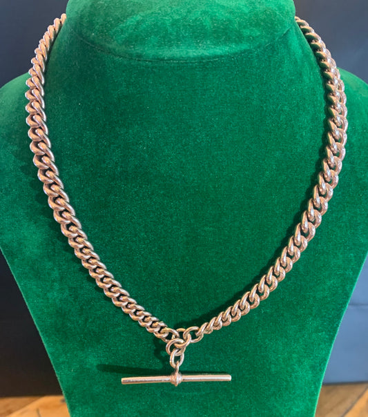 Antique Rose Gold Albert Chain & T-Bar