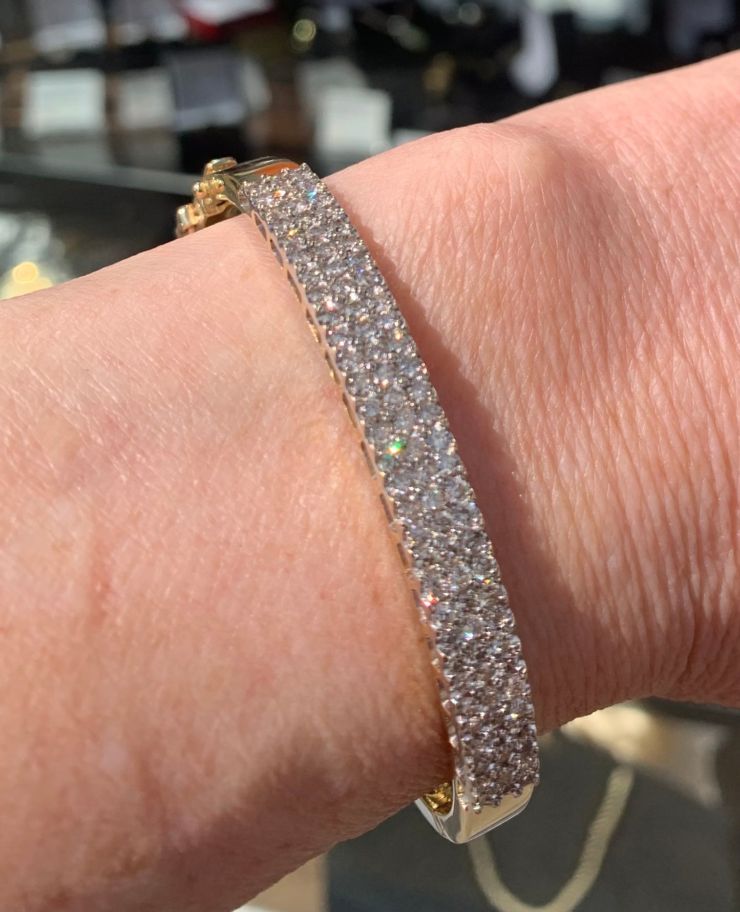 Diamond Bangle on 14ct Yellow Gold