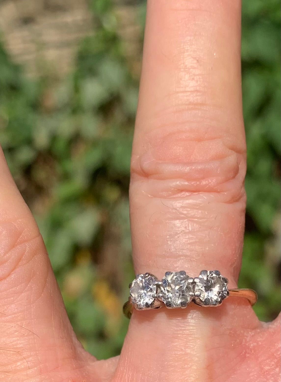 Diamond Trilogy 18ct Gold Ring - Size P