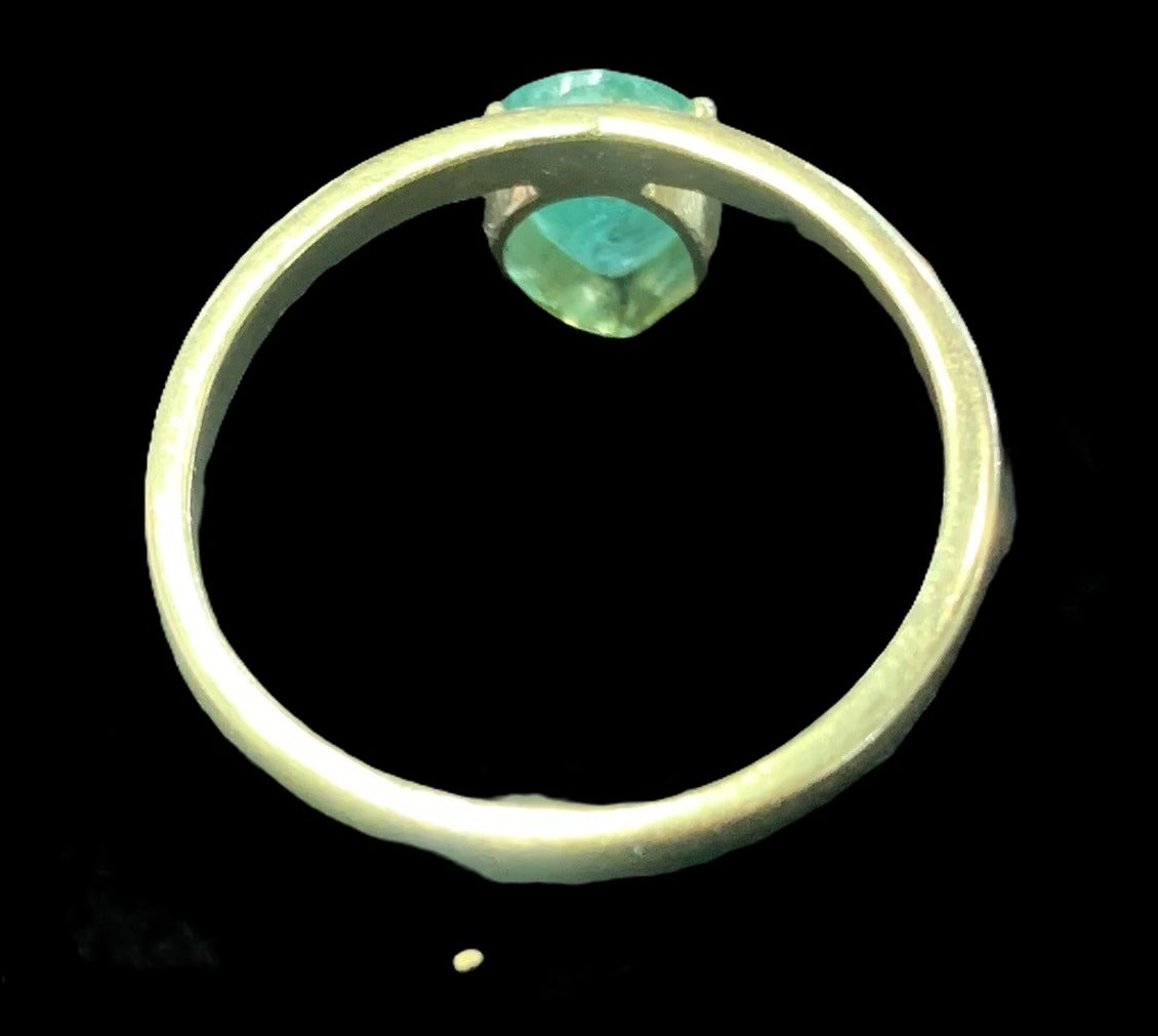 Pear Drop Emerald Ring in 10ct Gold - Size P