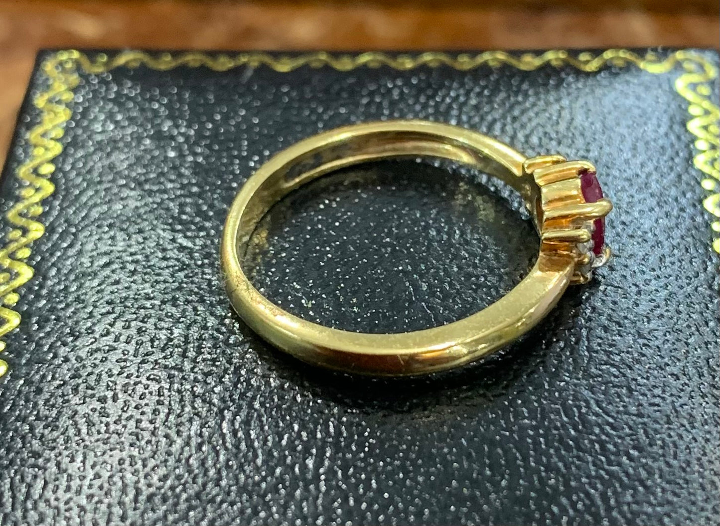 Ruby and Diamond 18ct Gold Ring - Size L