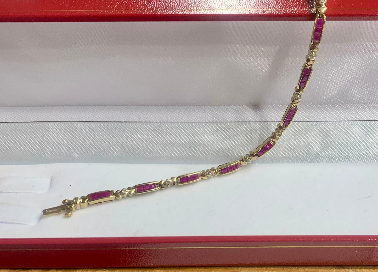Ruby and Diamond 9ct Gold Bracelet