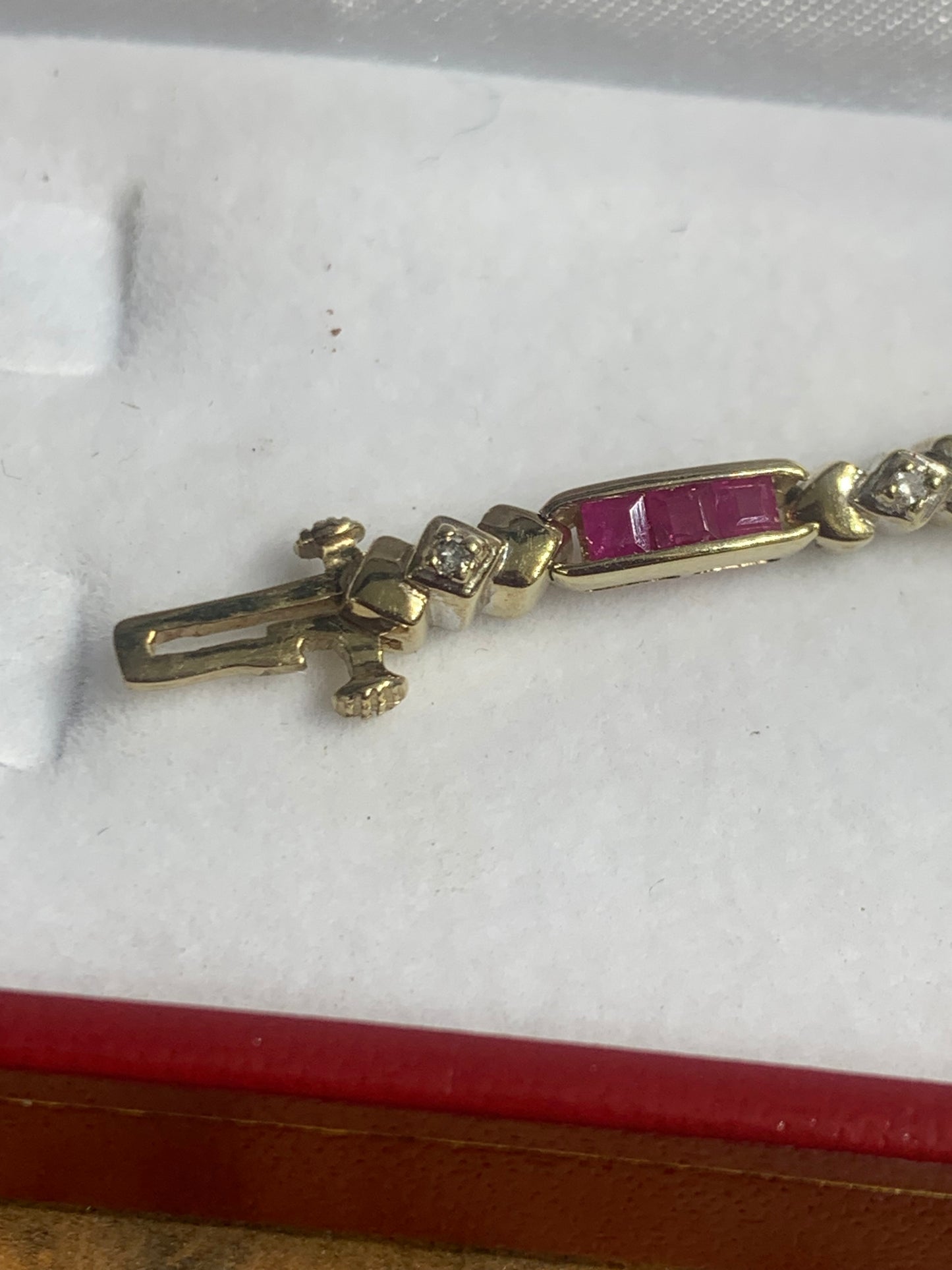 Ruby and Diamond 9ct Gold Bracelet
